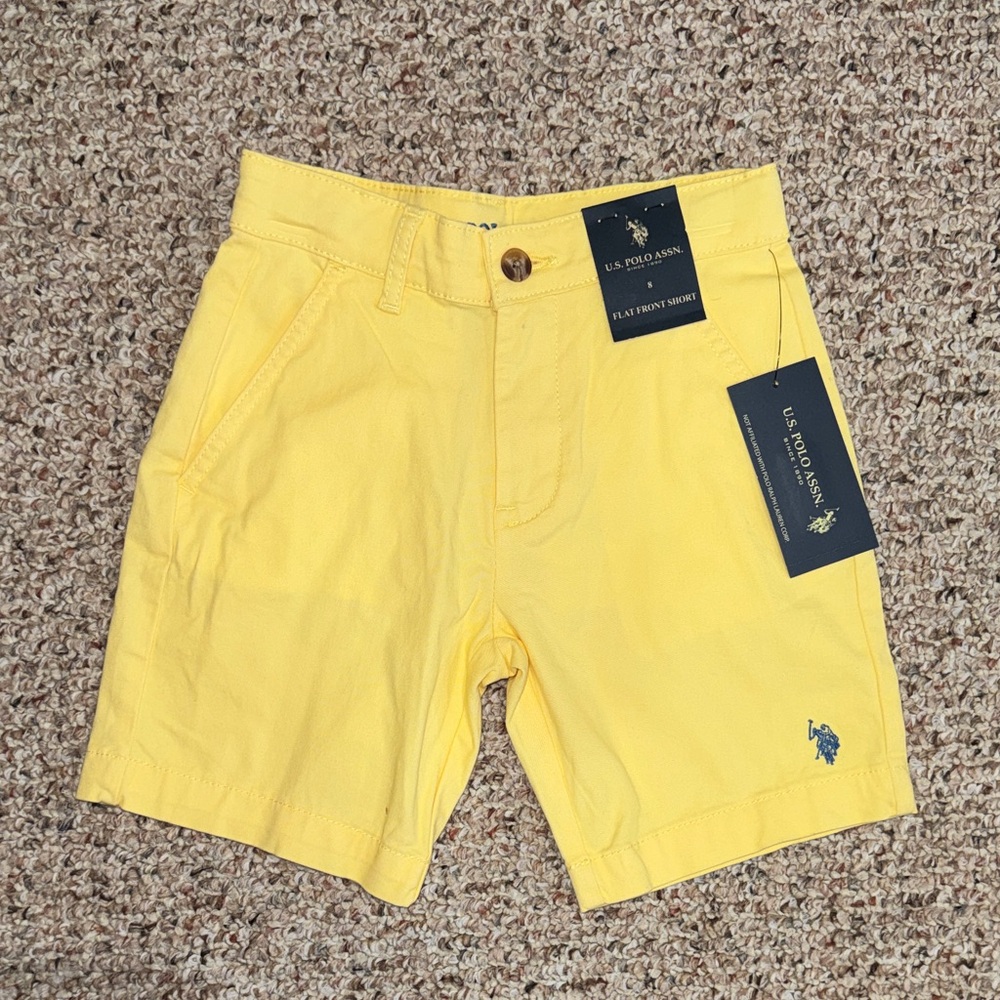 U.S. Polo Assn. Boys' Bright Yellow Flat Front Shorts